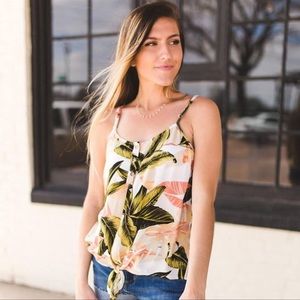 Willow + root tropical tank top size Large